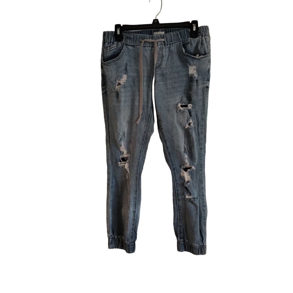 Flying Angel‎ distressed drawstring jogger style jeans